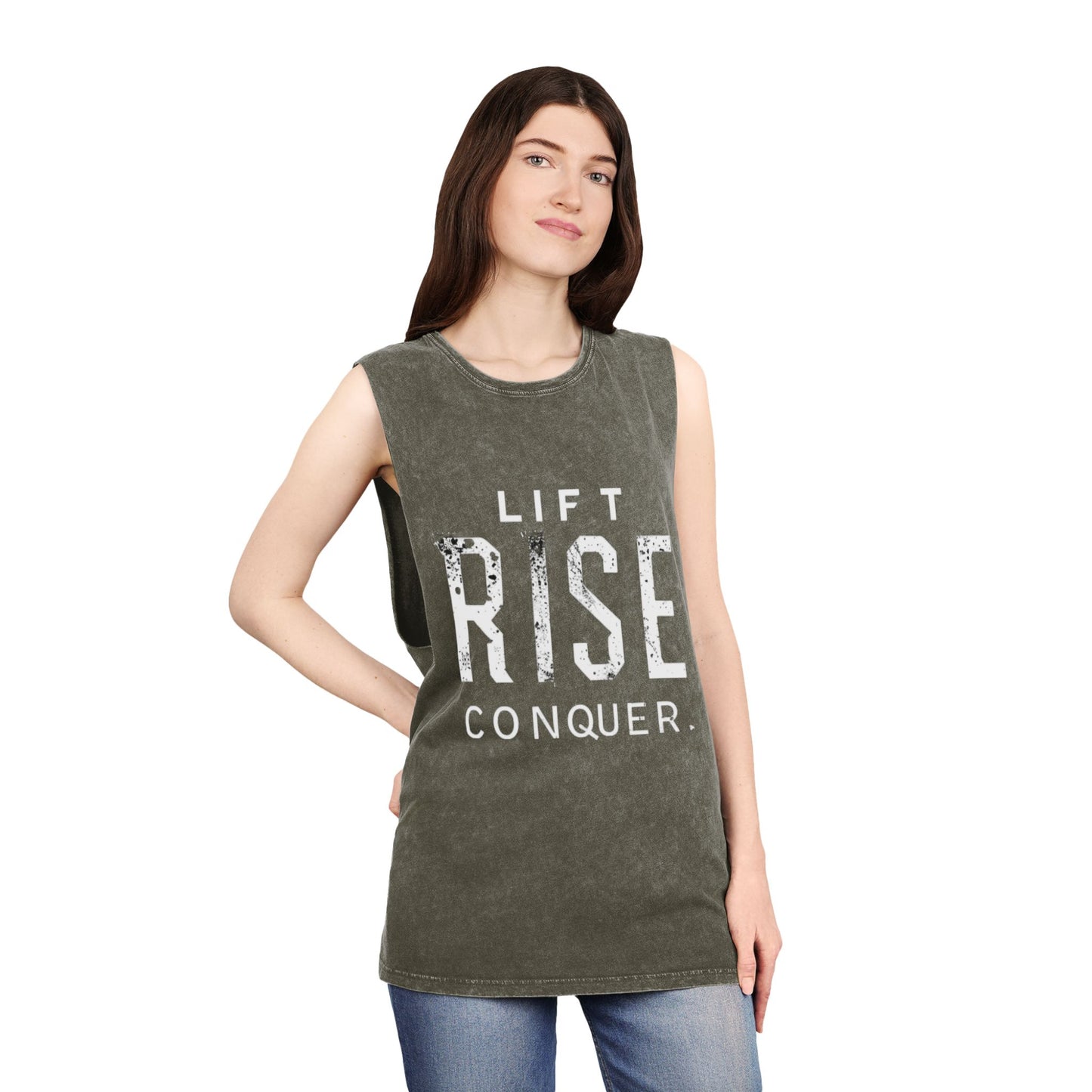 LIFT. RISE. CONQUER (LRC) - Unisex Stonewash Tank Top (V1)