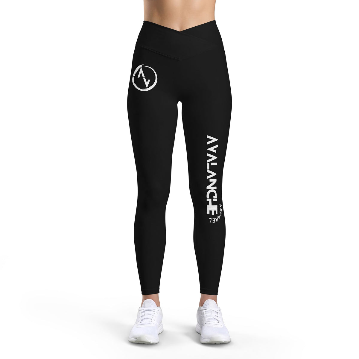 Avalanche Branded Women’s Leggings — High-Waist Black Athletic Yoga Pants