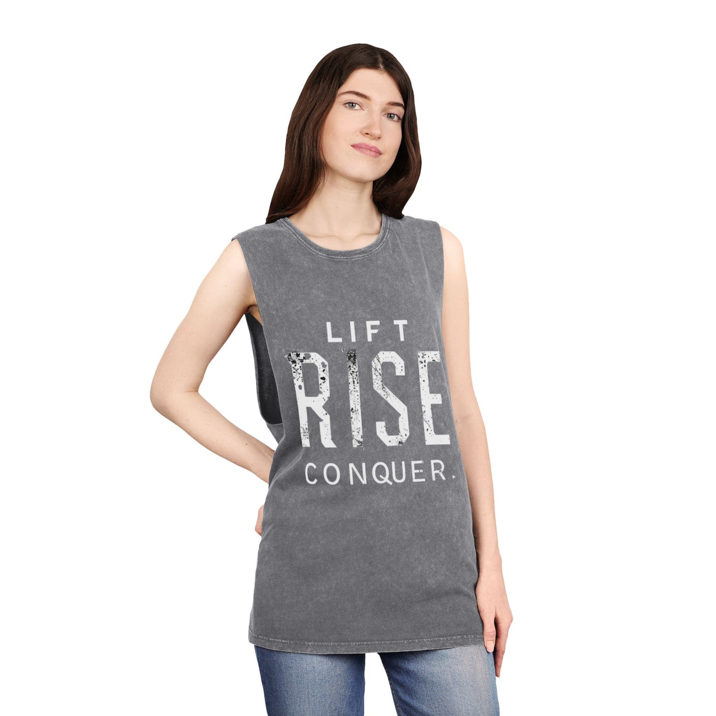 LIFT. RISE. CONQUER (LRC) - Unisex Stonewash Tank Top (V1)