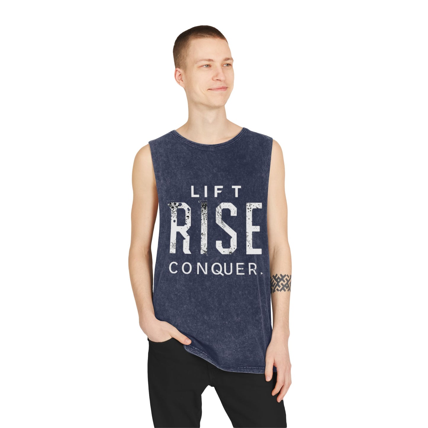 LIFT. RISE. CONQUER (LRC) - Unisex Stonewash Tank Top (V1)