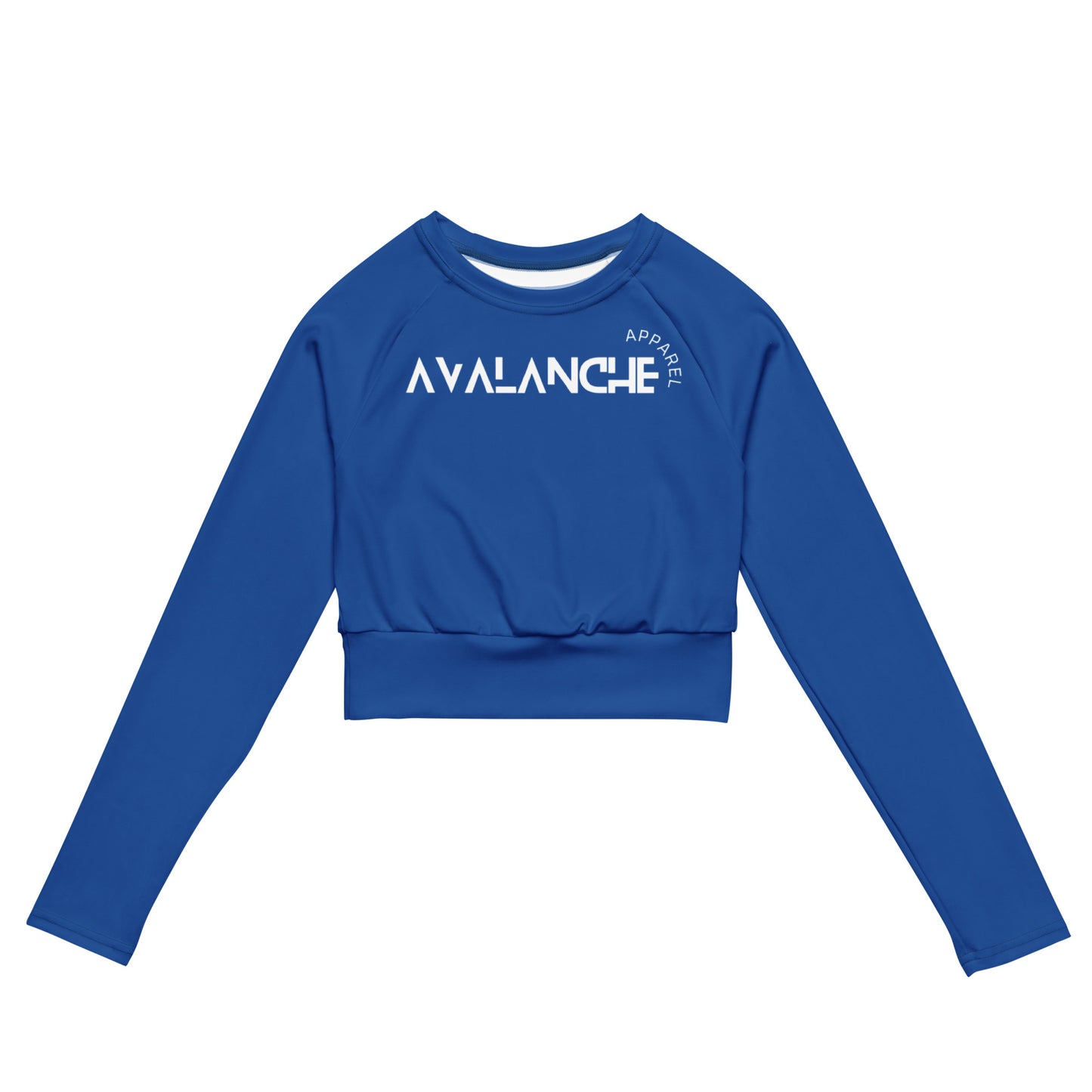 Women's Long Sleeve Crop Top (Blue)