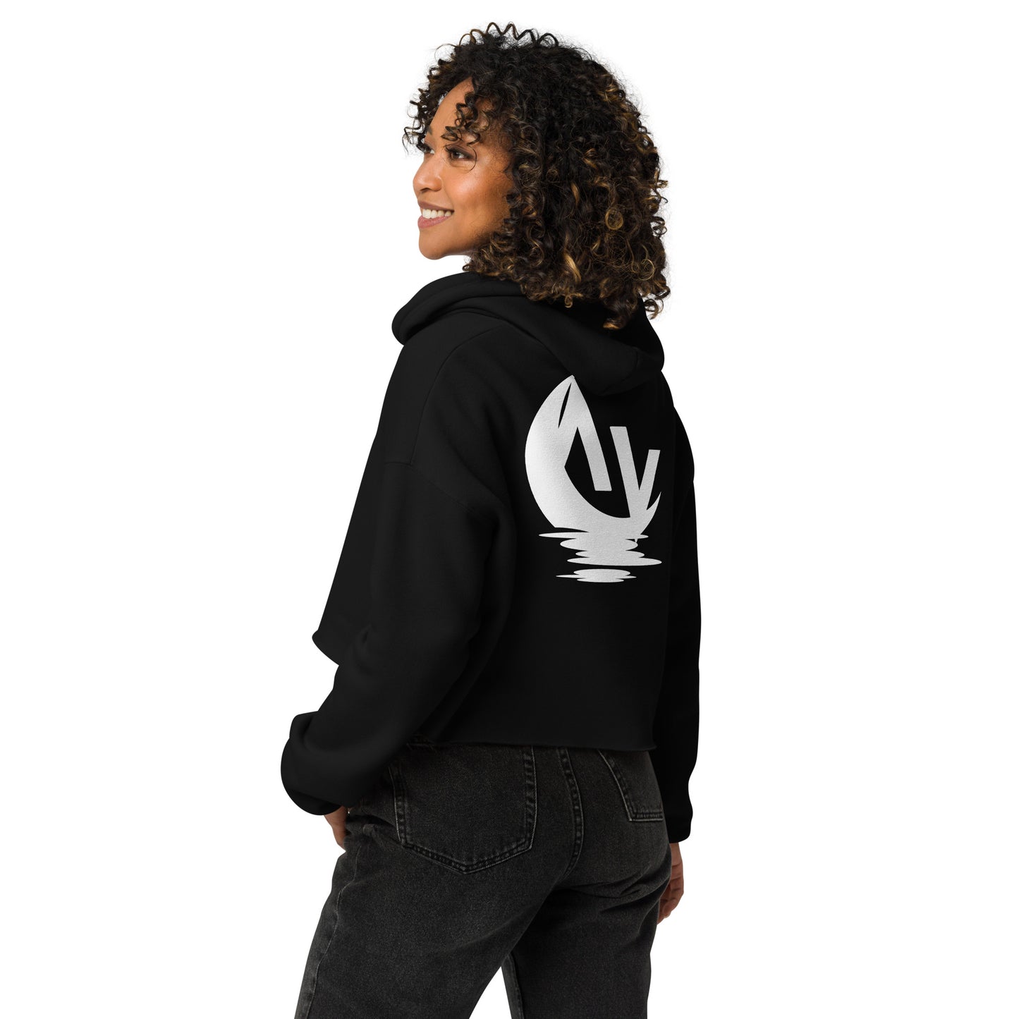 Women's Embroidered Crop Hoodie