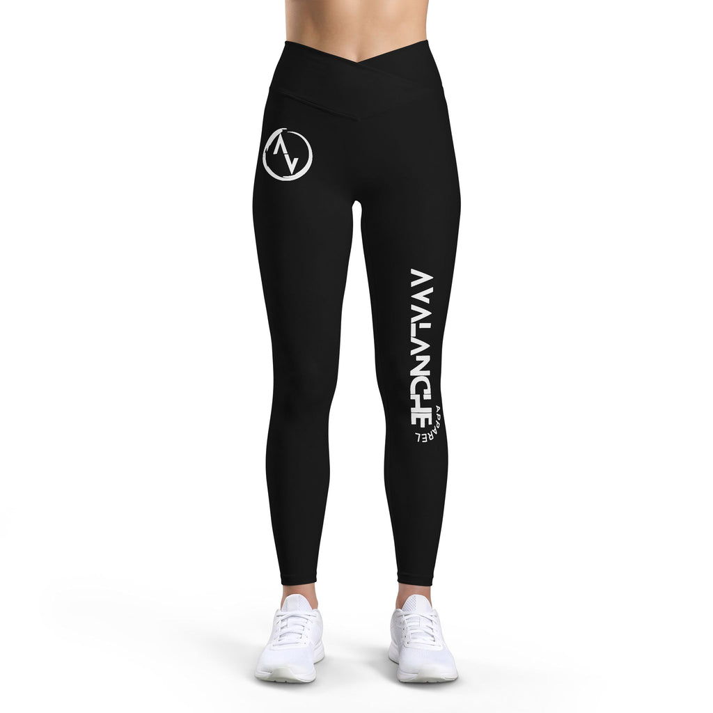 Avalanche Branded Women’s Leggings — High-Waist Black Athletic Yoga Pants