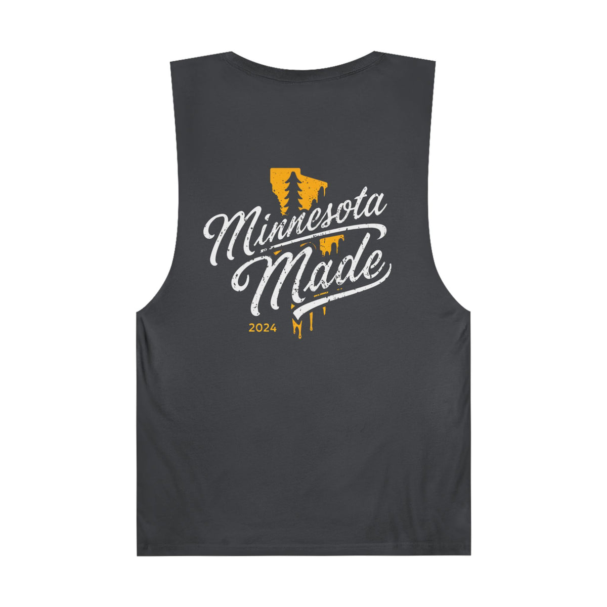 Unisex Tank Top with Minnesota Made Design - Black and Coal