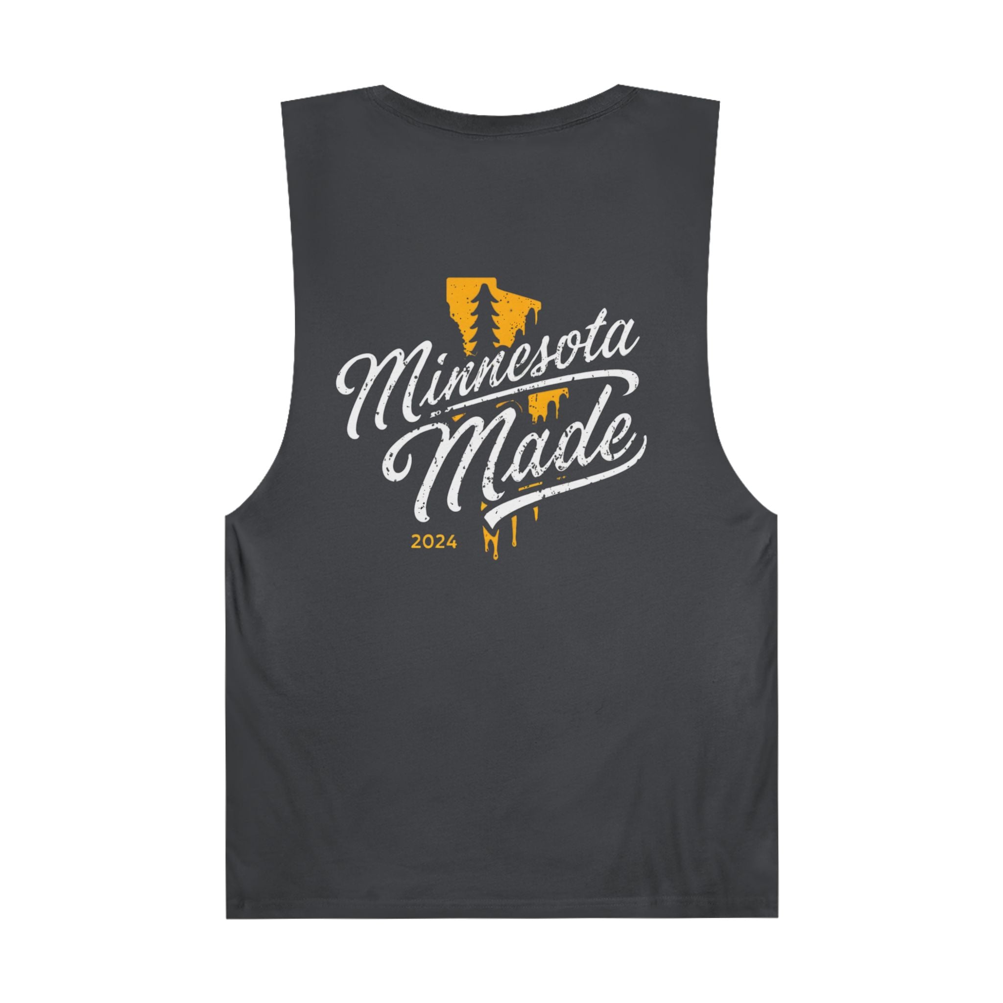 Unisex Tank Top with Minnesota Made Design - Black and Coal