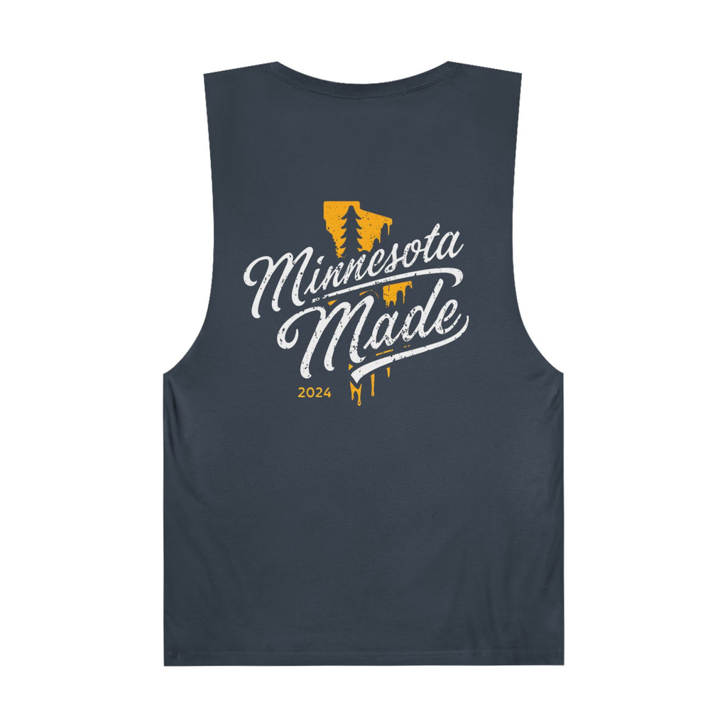 Unisex Tank Top with Minnesota Made Design - Black and Coal