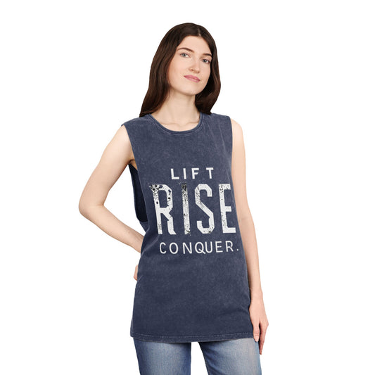LIFT. RISE. CONQUER (LRC) - Unisex Stonewash Tank Top (V1)