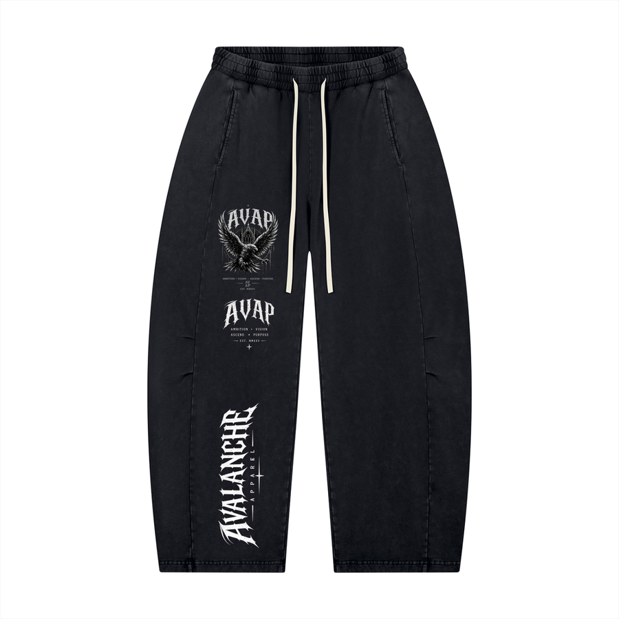 Unisex Mineral Wash Barrel Leg Pants