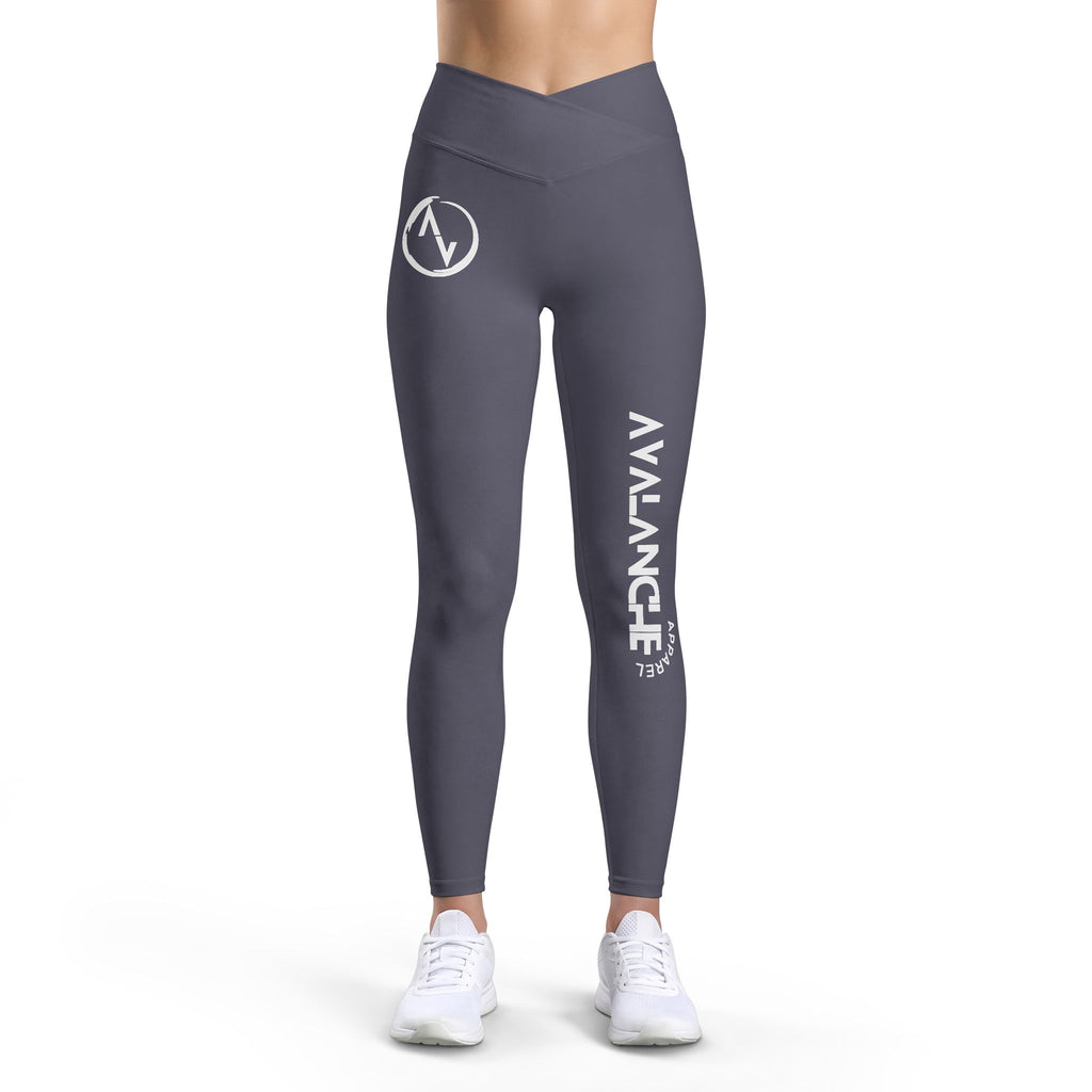 Avalanche Branded Women’s Leggings — High-Waist Black Athletic Yoga Pants