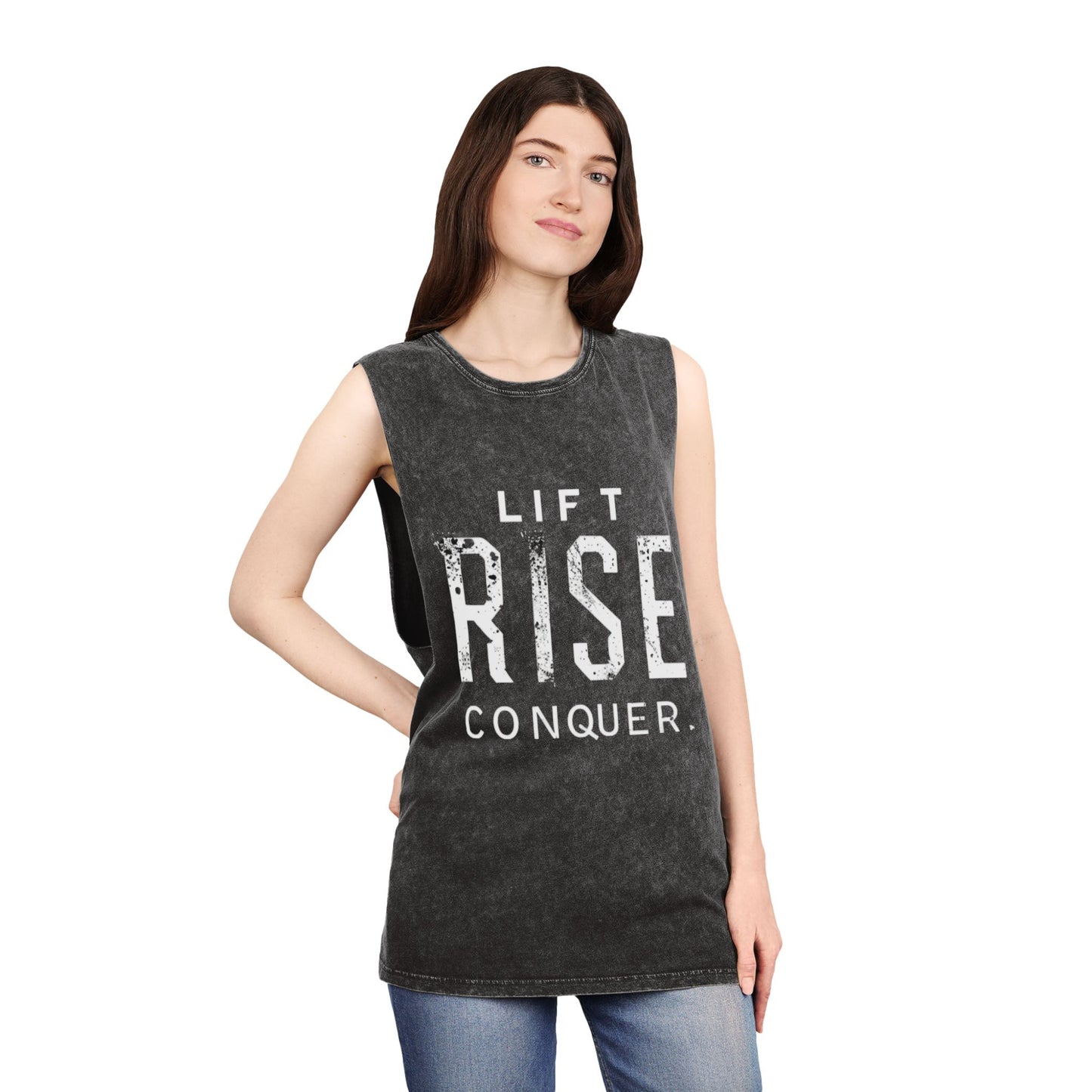 LIFT. RISE. CONQUER (LRC) - Unisex Stonewash Tank Top (V1)