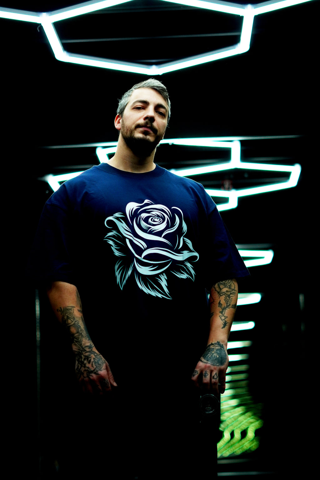 GOTHIC ROSE Unisex Oversized High Neck T-Shirt