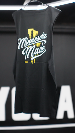 Unisex Tank Top with Minnesota Made Design - Black and Coal