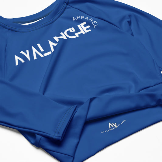 Women's Long Sleeve Crop Top (Blue)