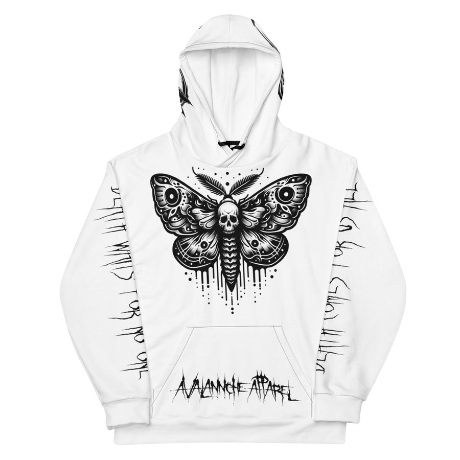 DEATH MOTH - Unisex Midweight Hoodie - WHITE